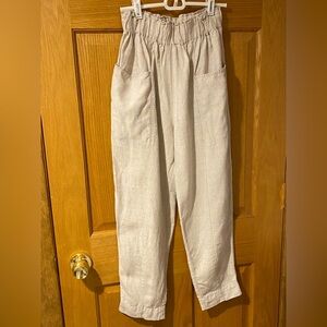 OZMA Utility Laundered Linen Pant Women’s XS in Oatmeal
